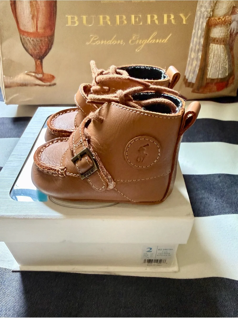 Ralph Lauren Baby Brown Ranger Lace-Up Boots with Strap